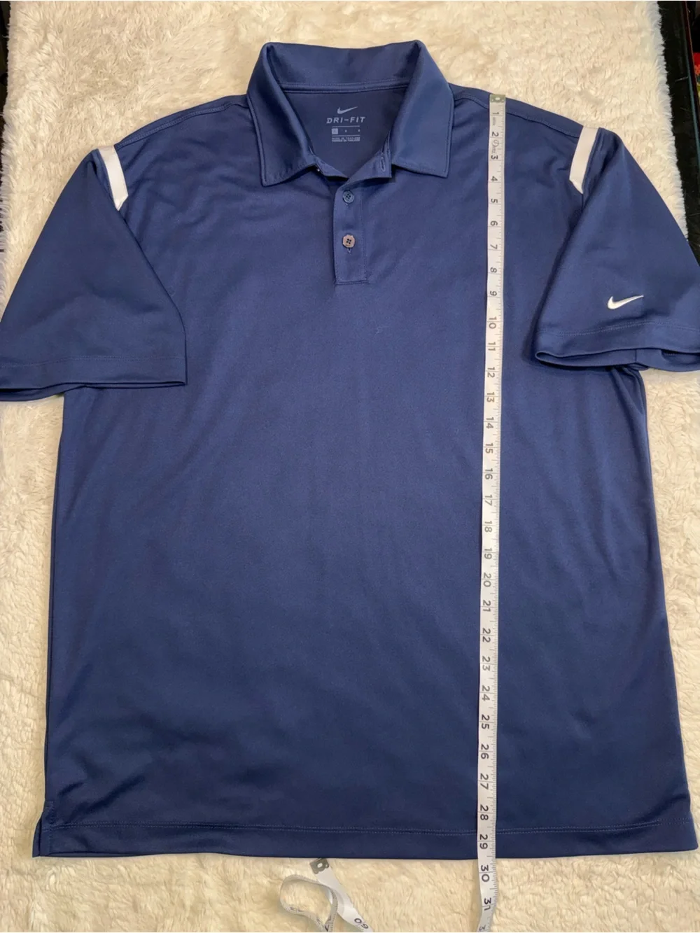 Nike DRI-FIT golf polo size large in navy blue
